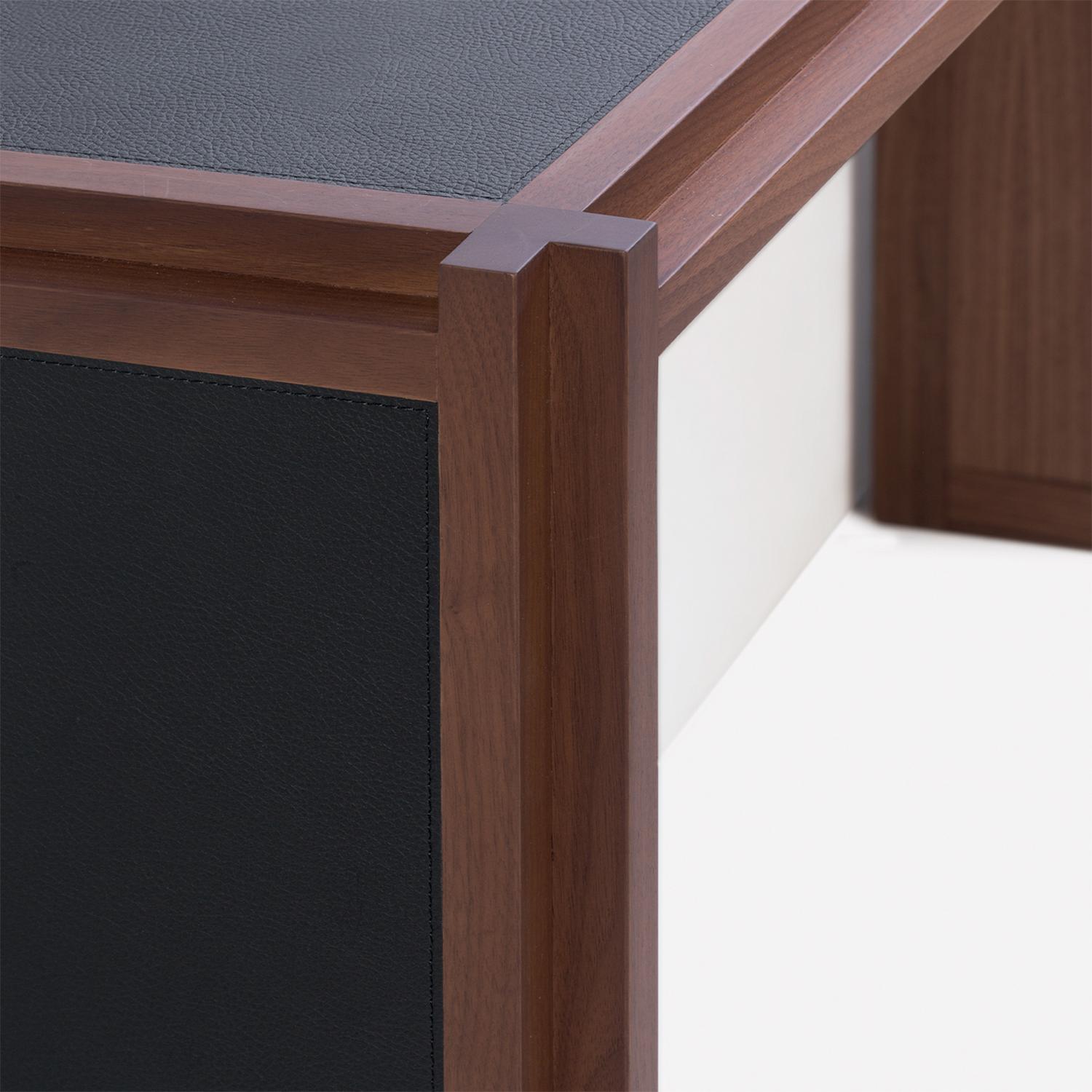 Hand-Crafted Straps Walnut Console Table For Sale