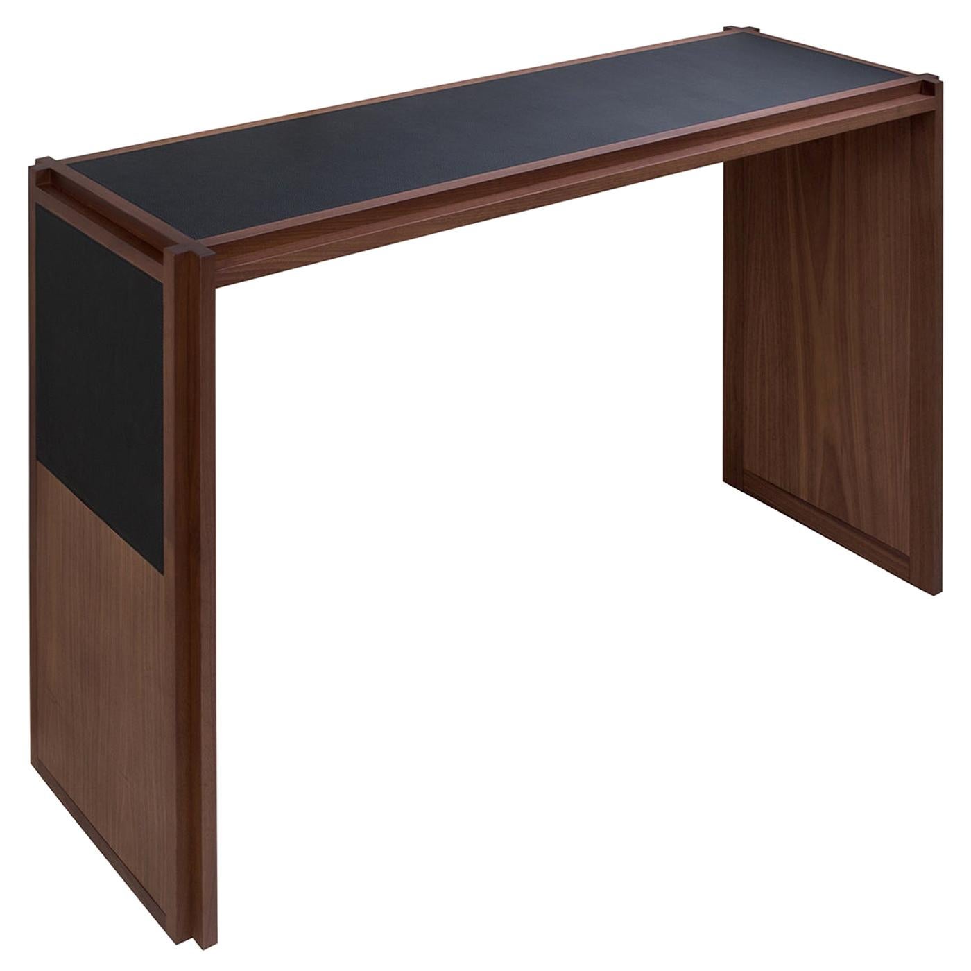 Straps Walnut Console Table For Sale