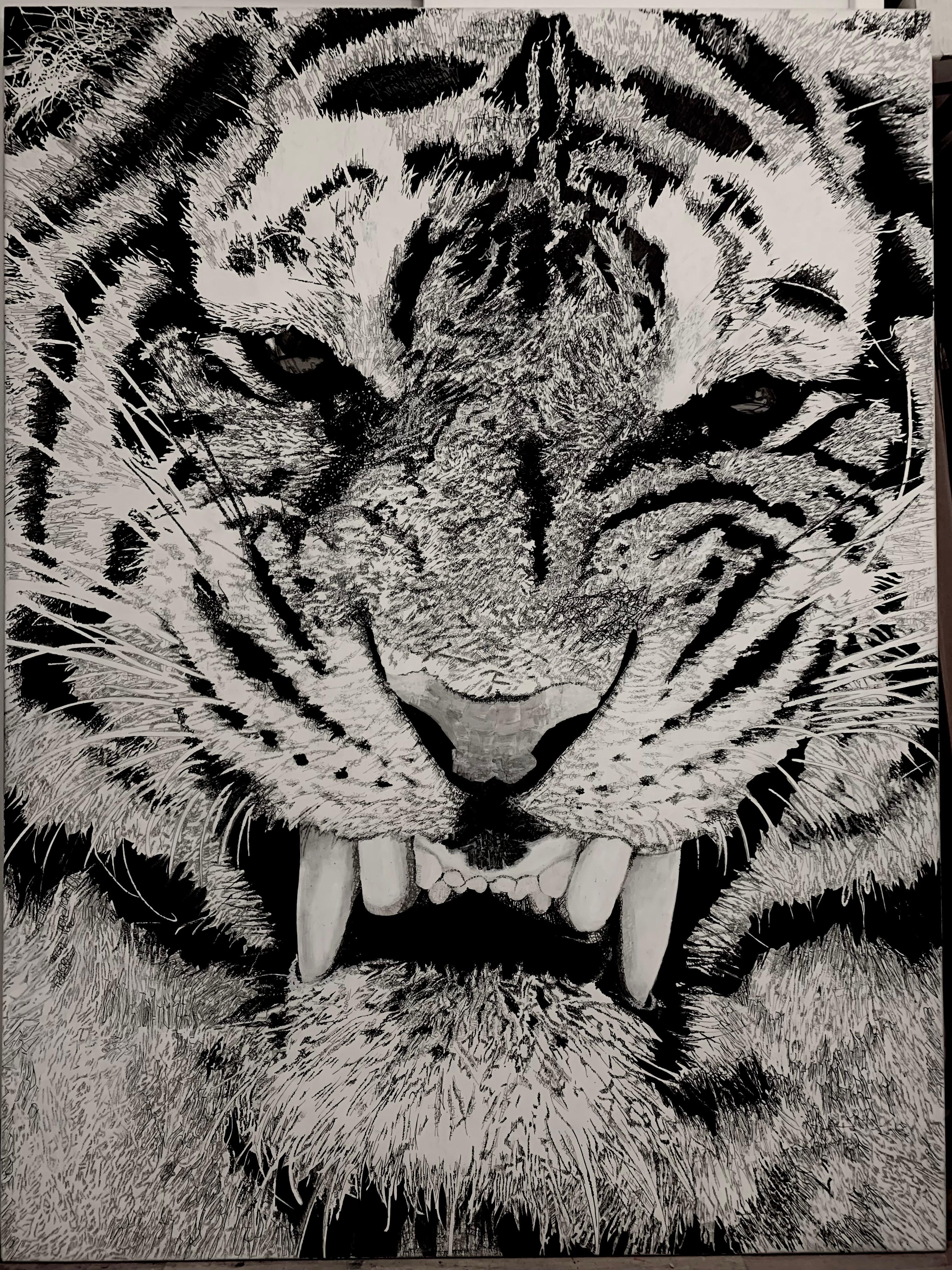 Tiger, Tiger... – Painting von Stras Bear