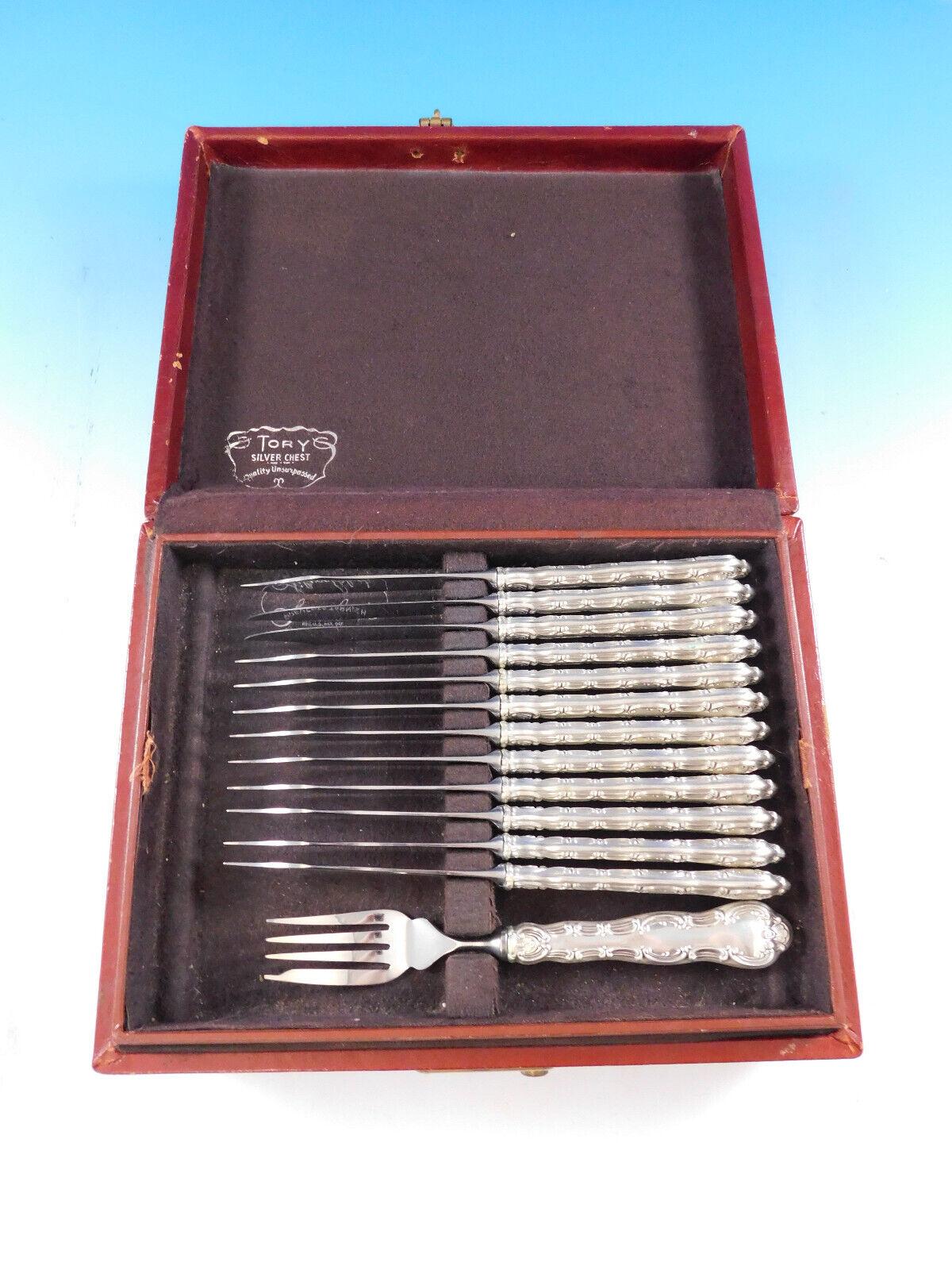 Strasbourg by Gorham Sterling Silver Individual Fish Set 24 Pieces in Box In Excellent Condition In Big Bend, WI