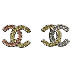 Strass Chanel Stud Earrings