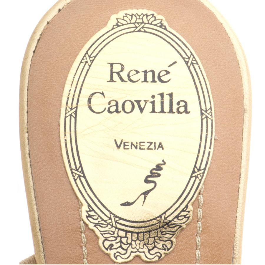 Beige René Caovilla Strass sandal size 38 1/2 For Sale