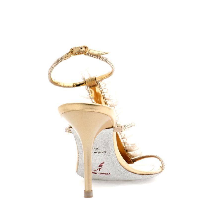 René Caovilla Strass sandal size 38 1/2 In Excellent Condition For Sale In Gazzaniga (BG), IT