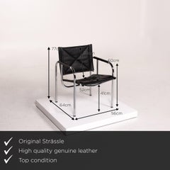 Strässle Eichenberger 127-1 C-11 Leather Chair Set Black Function 2 Armchairs