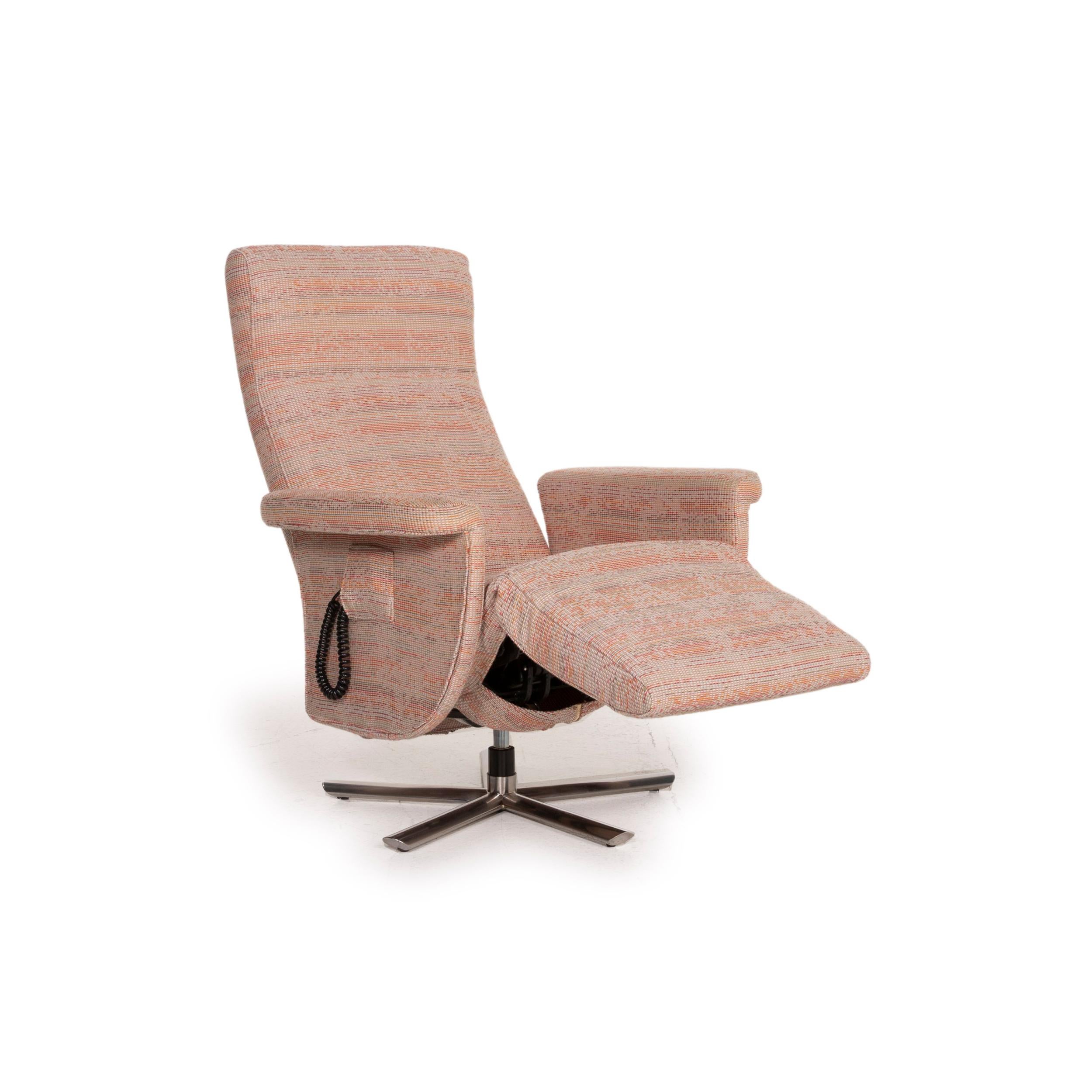 Contemporary Strässle Fabric Armchair Rosé Beige Pastel Electrical Function Relaxation For Sale