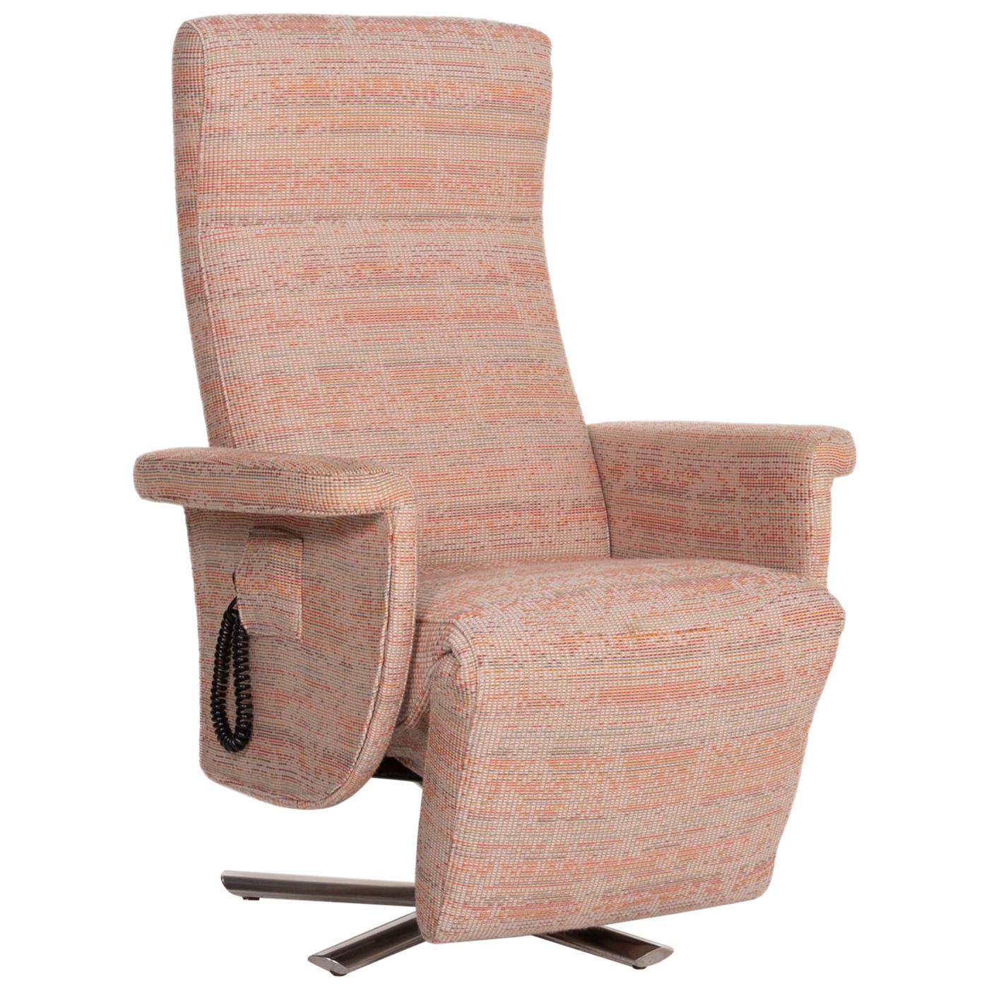 Strässle Fabric Armchair Rosé Beige Pastel Electrical Function Relaxation For Sale