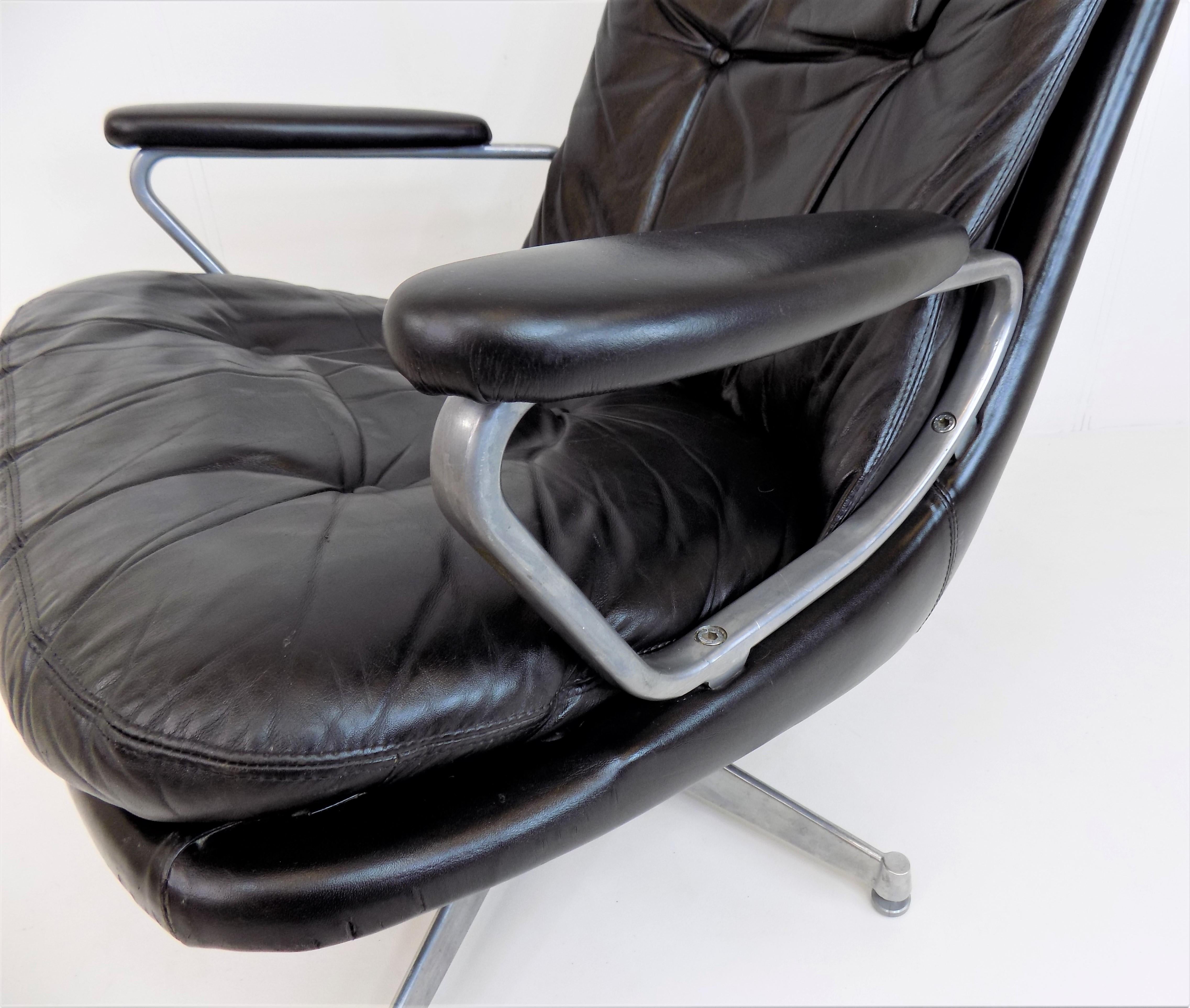 Swiss Strässle Gentilina Leather Armchair by Andre Vandenbeuck For Sale