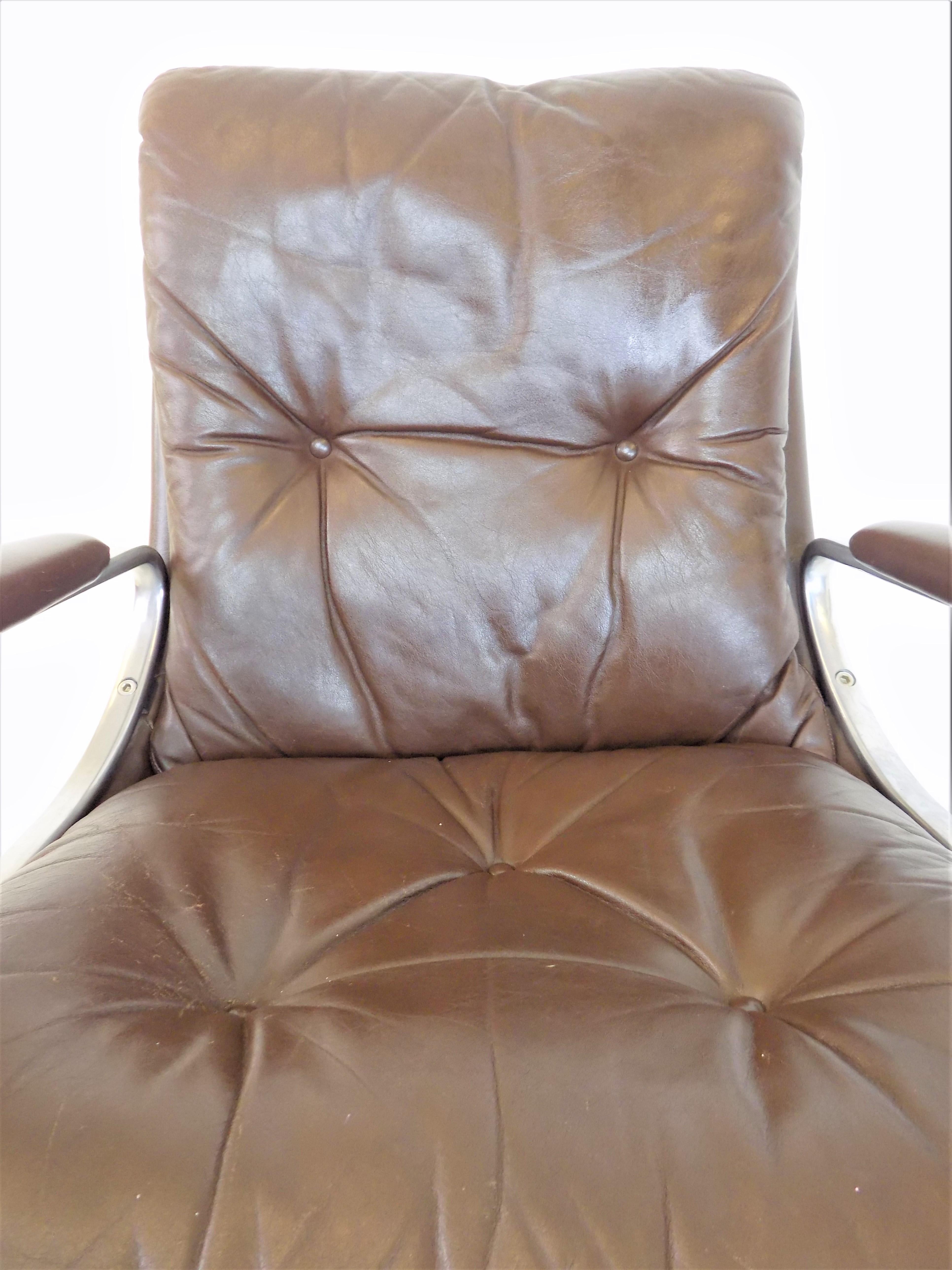 Strässle Gentilina Leather Office Chair by Andre Vandenbeuck For Sale 4