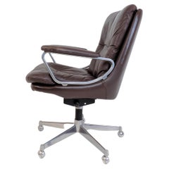 Retro Strässle Gentilina Leather Office Chair by Andre Vandenbeuck