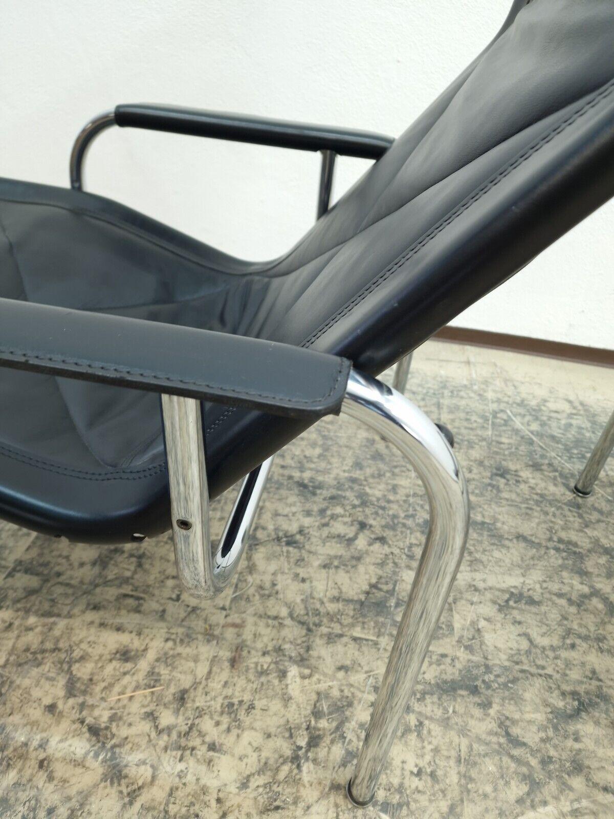 Strässle Hans Eichenberger Sessel mit Hocker Designersessel Ledersessel #0573 en venta 3