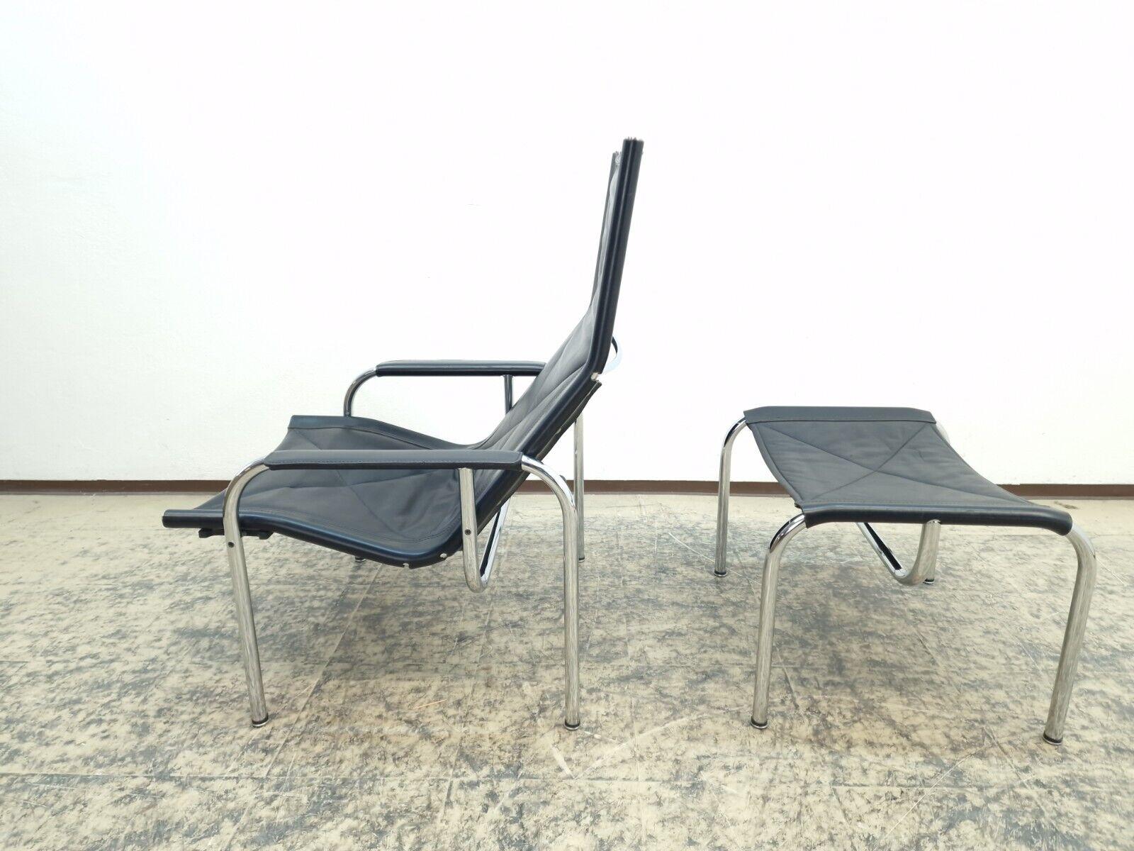 Strässle Hans Eichenberger Sessel mit Hocker Designersessel Ledersessel #0573 en venta 5