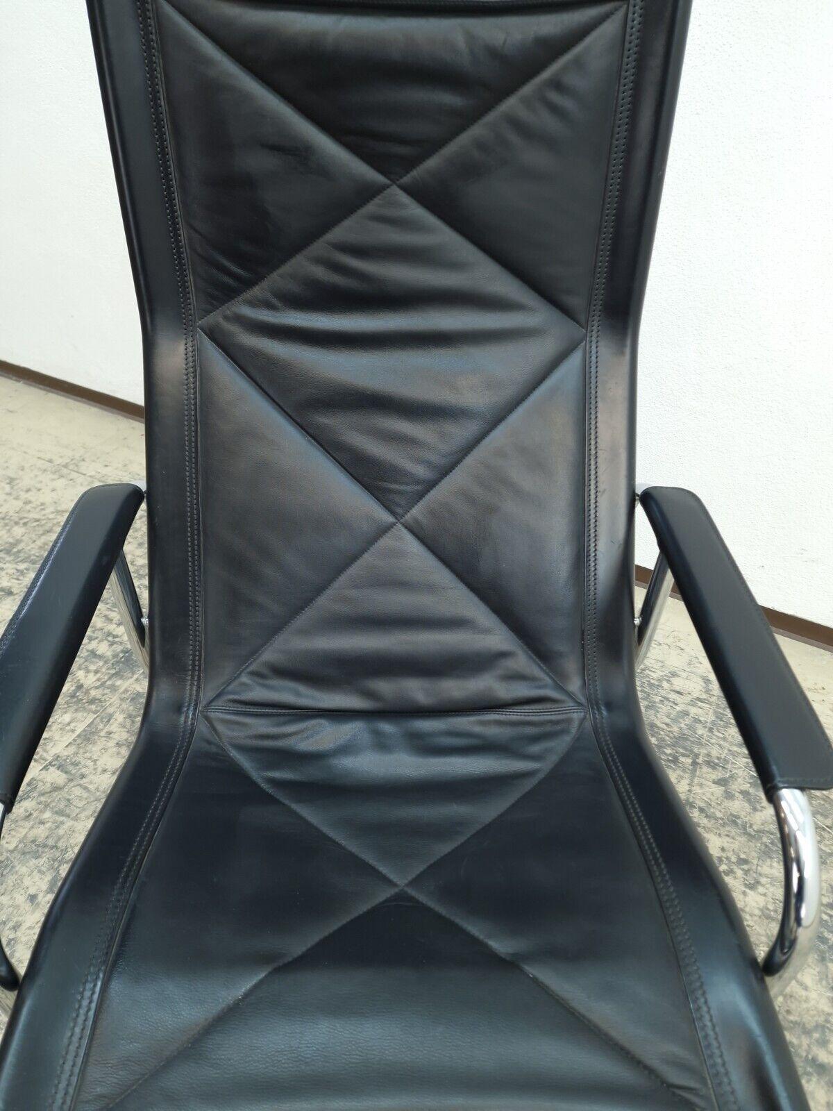 Strässle Hans Eichenberger Sessel mit Hocker Designersessel Ledersessel #0573 en Excelente estado para la venta en Garching a. d. Alz, DE