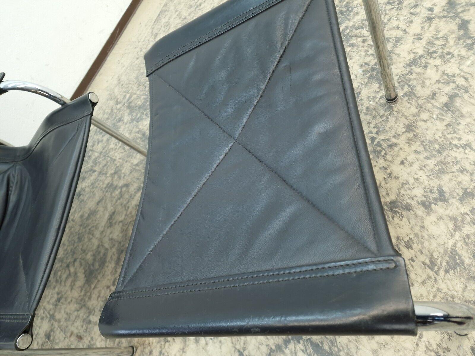 Strässle Hans Eichenberger Sessel mit Hocker Designersessel Ledersessel #0573 siglo XX en venta