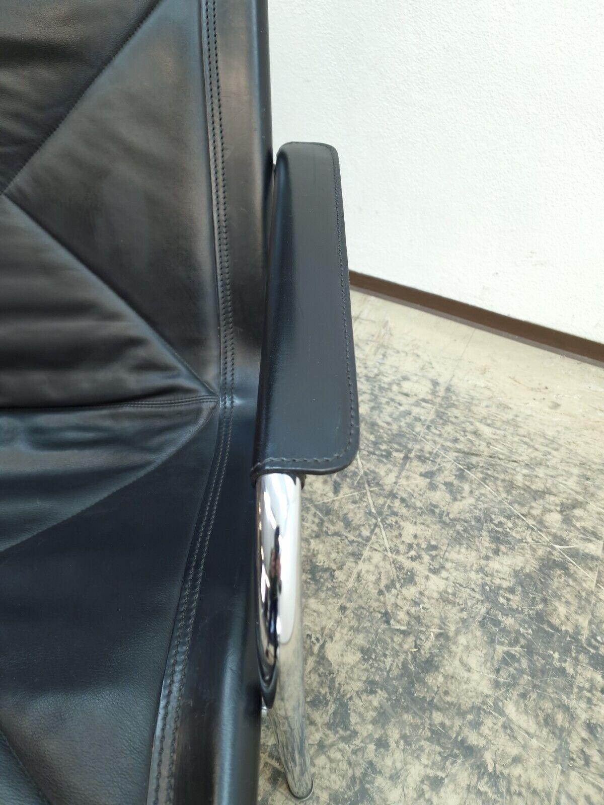 Strässle Hans Eichenberger Sessel mit Hocker Designersessel Ledersessel #0573 en venta 1