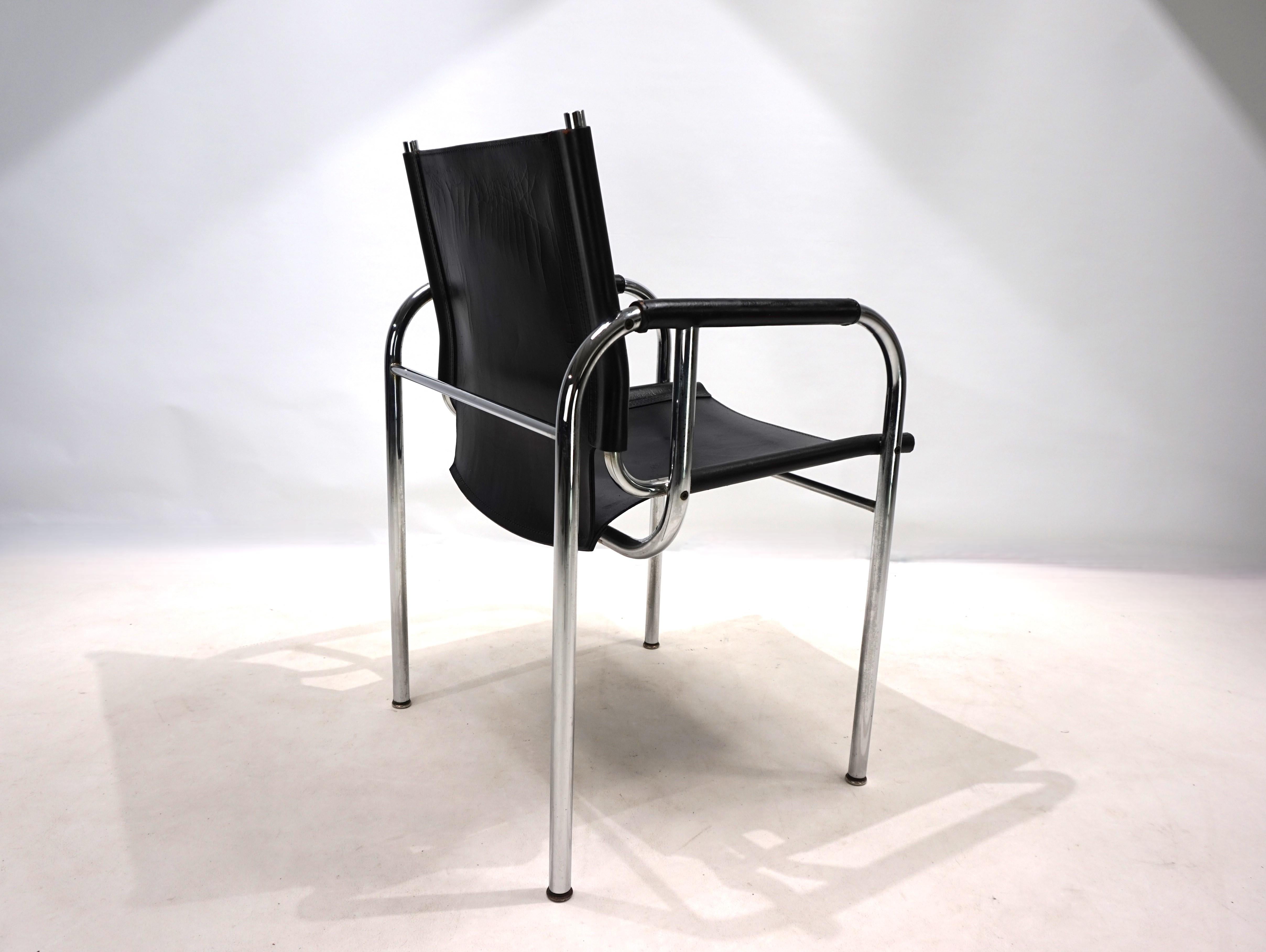 Sillón de cuero Strässle HE de Hans Eichenberger en venta 4