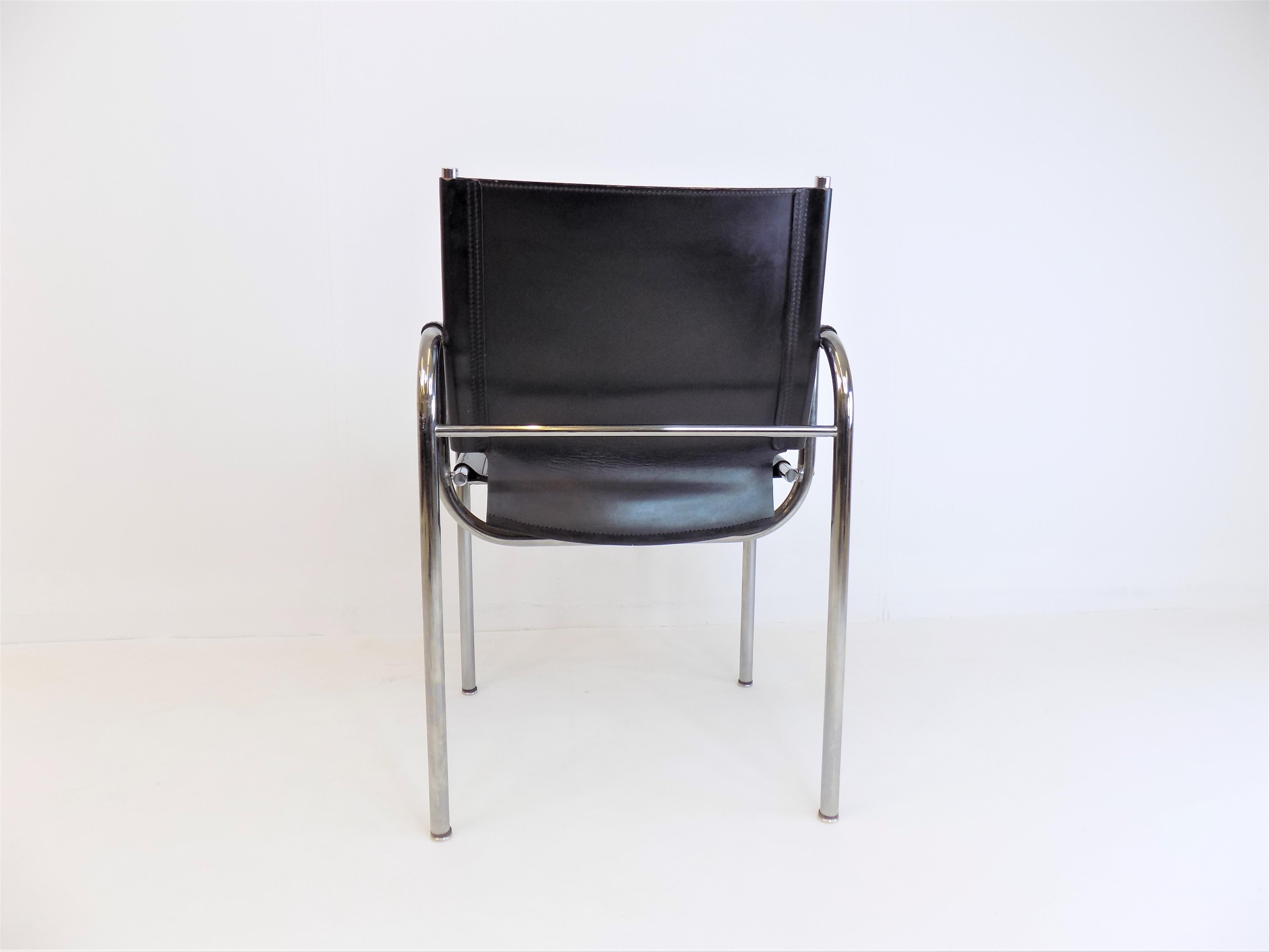 Strässle He Leather Lounge Chair by Hans Eichenberger For Sale 8