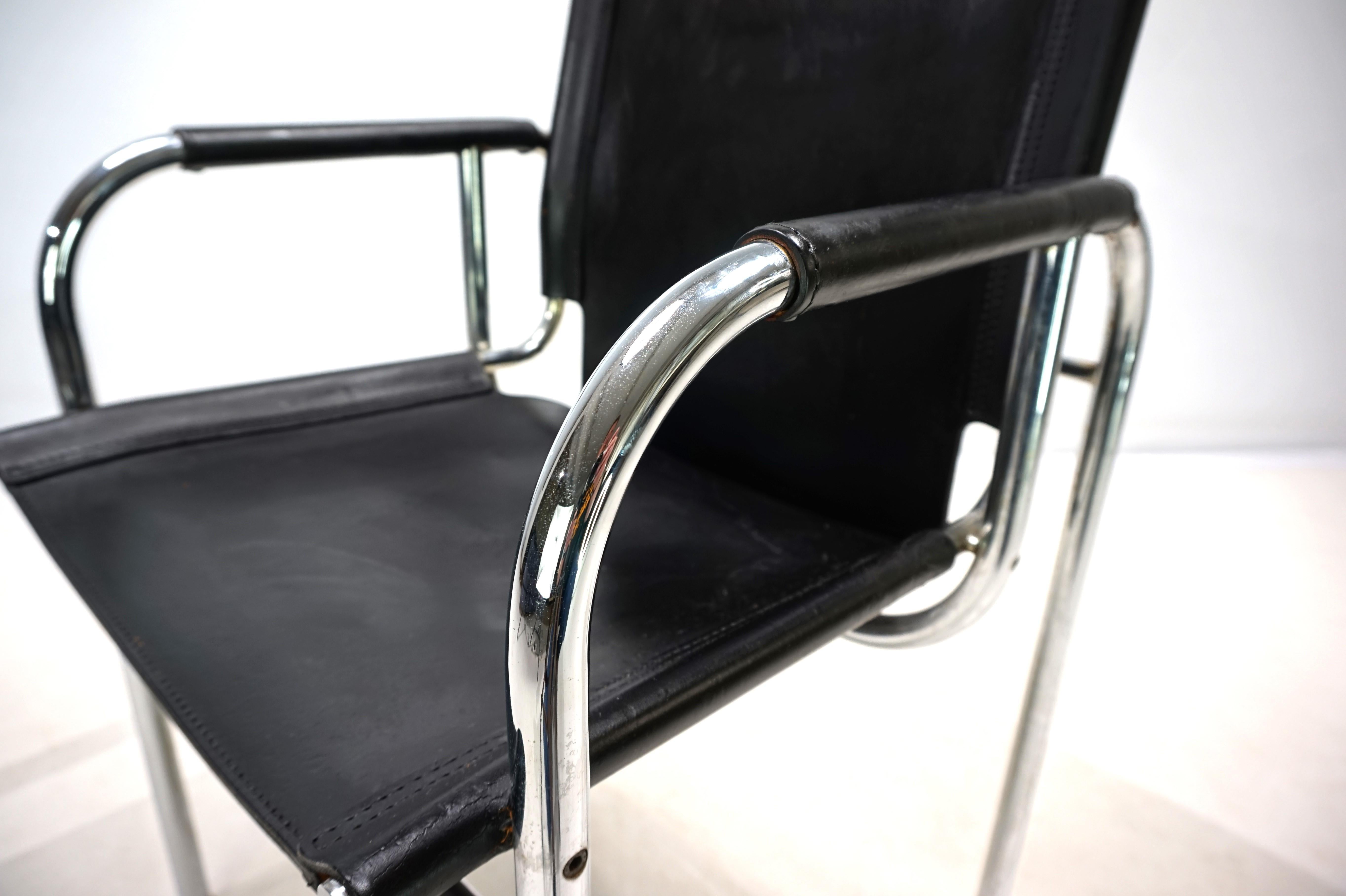 Sillón de cuero Strässle HE de Hans Eichenberger en venta 8