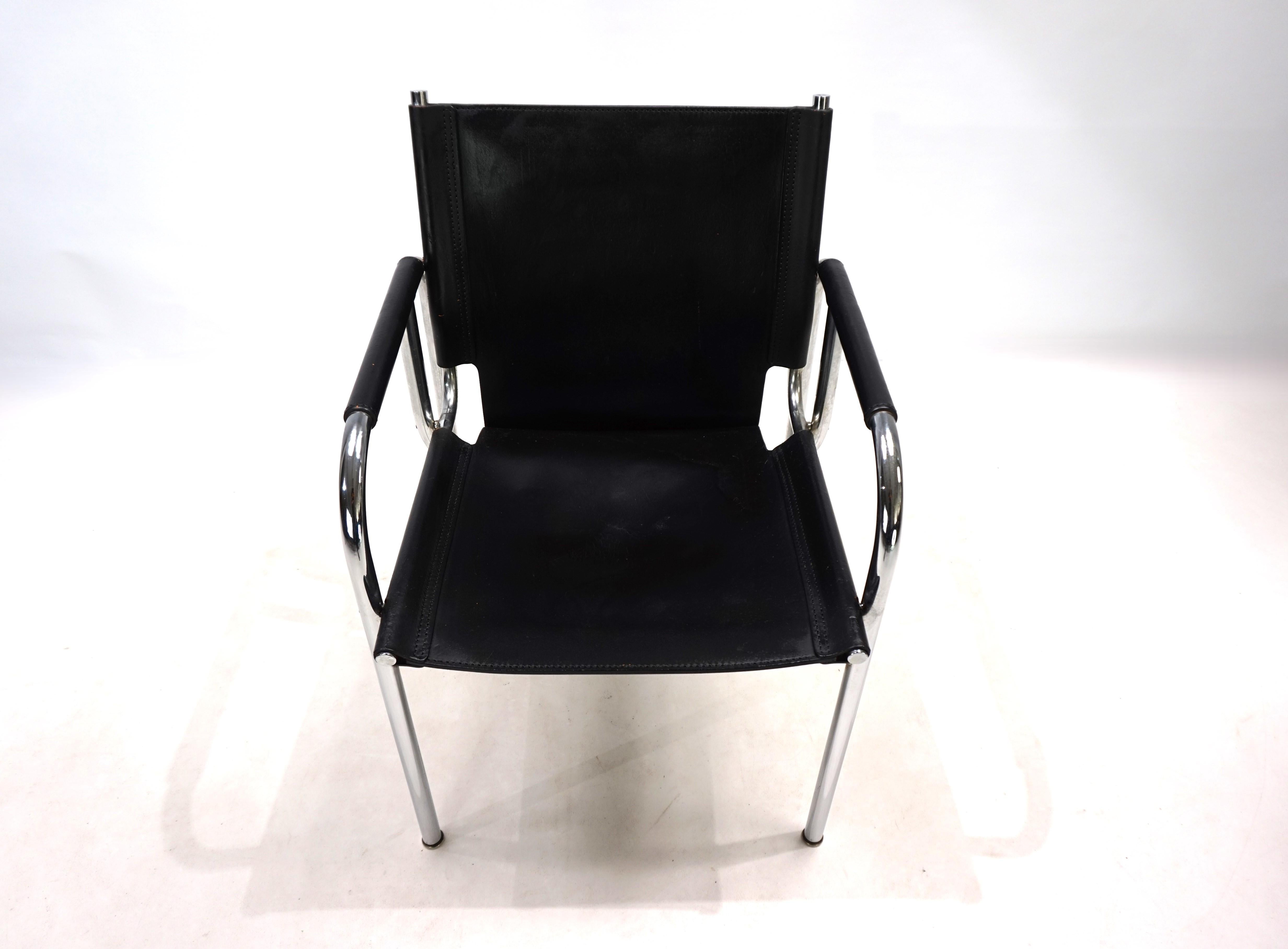 Sillón de cuero Strässle HE de Hans Eichenberger Suizo en venta