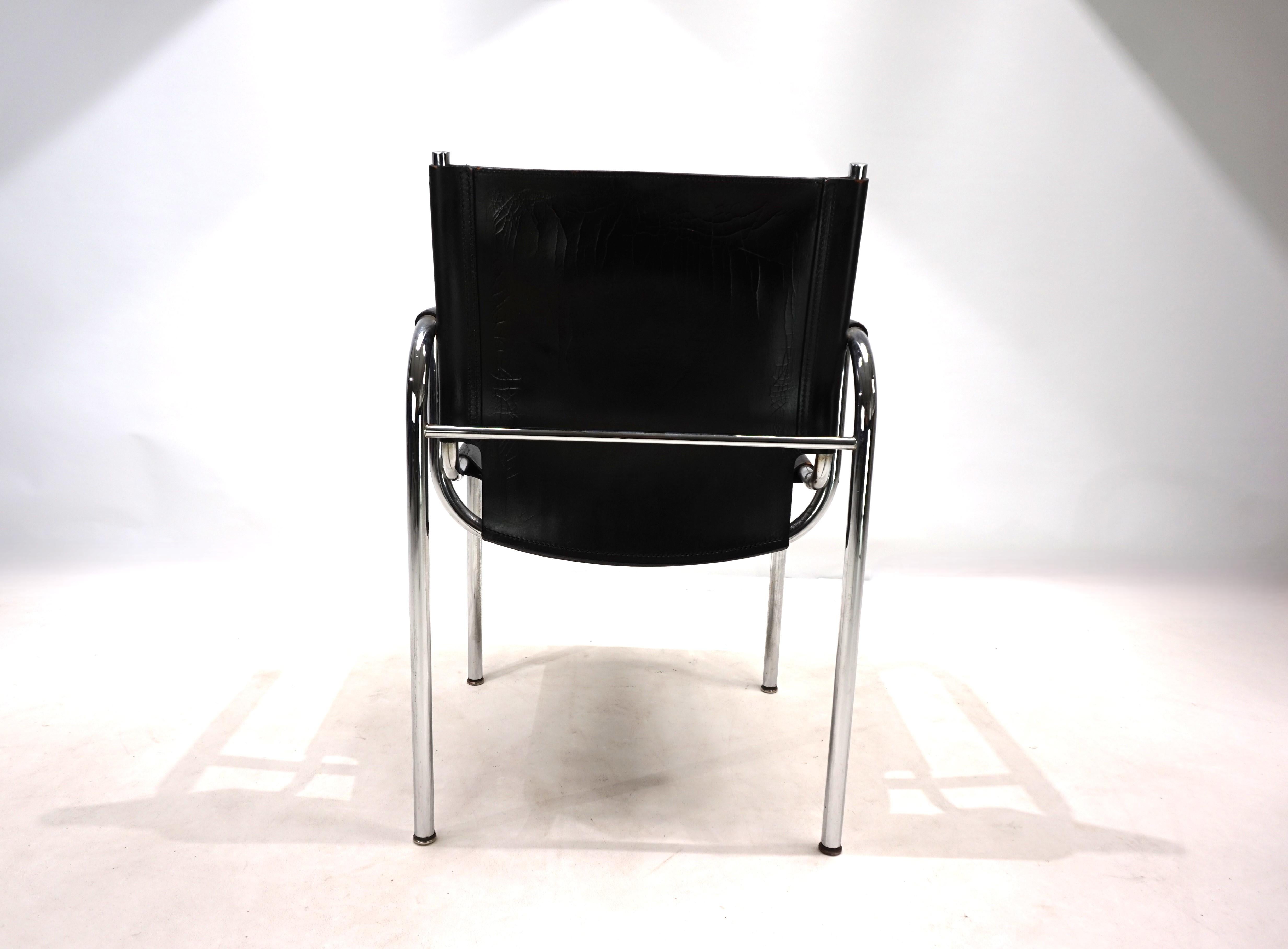 Sillón de cuero Strässle HE de Hans Eichenberger Cuero en venta