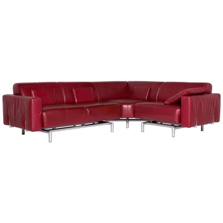 Strassle Matteo Designer Leder Sofa Rot Ecksofa For Sale At 1stdibs