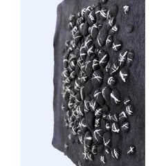 Handmade sculptural felt wall art  STRATA Black by Studio Marmi