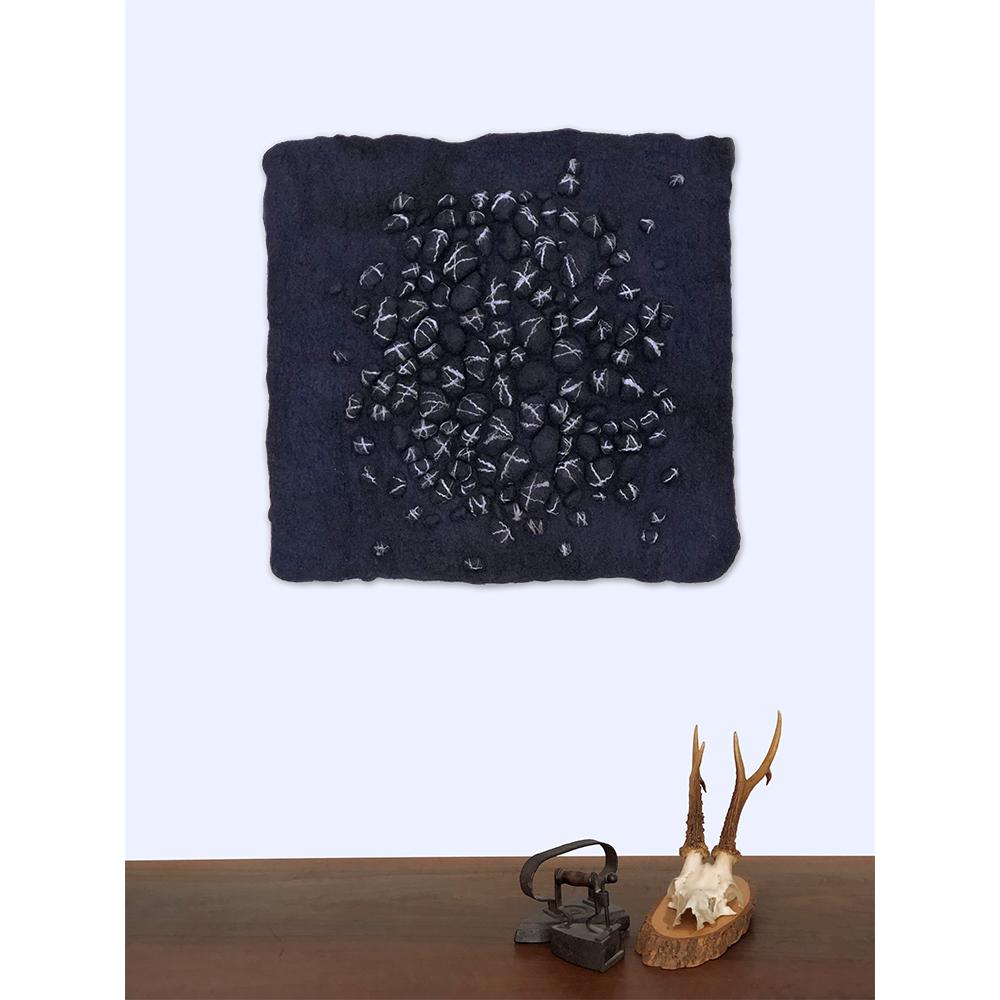 Modern STRATA / Contemporary three-dimensional felt wall art & tapestry For Sale