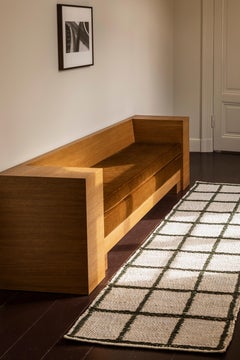 Tappeto Strata Jute in verde di Layered, design scandinavo fatto a mano