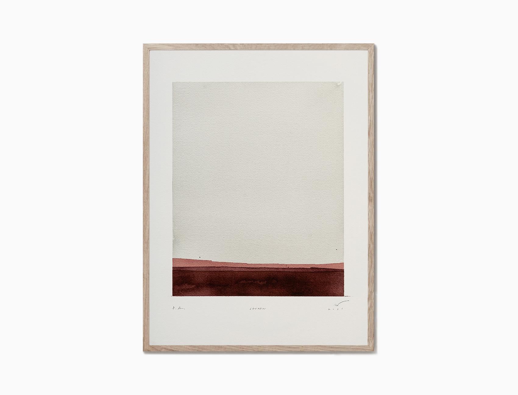 Die Aquarelle von Marta Cruz befassen sich mit der Beziehung zwischen Raum und Zeit, ausgedrückt durch Farbe und Komposition. Der Designer nutzt sie als Instrumente und arbeitet mit einem Zusammenspiel verschiedener Formen und Schichten. Sie