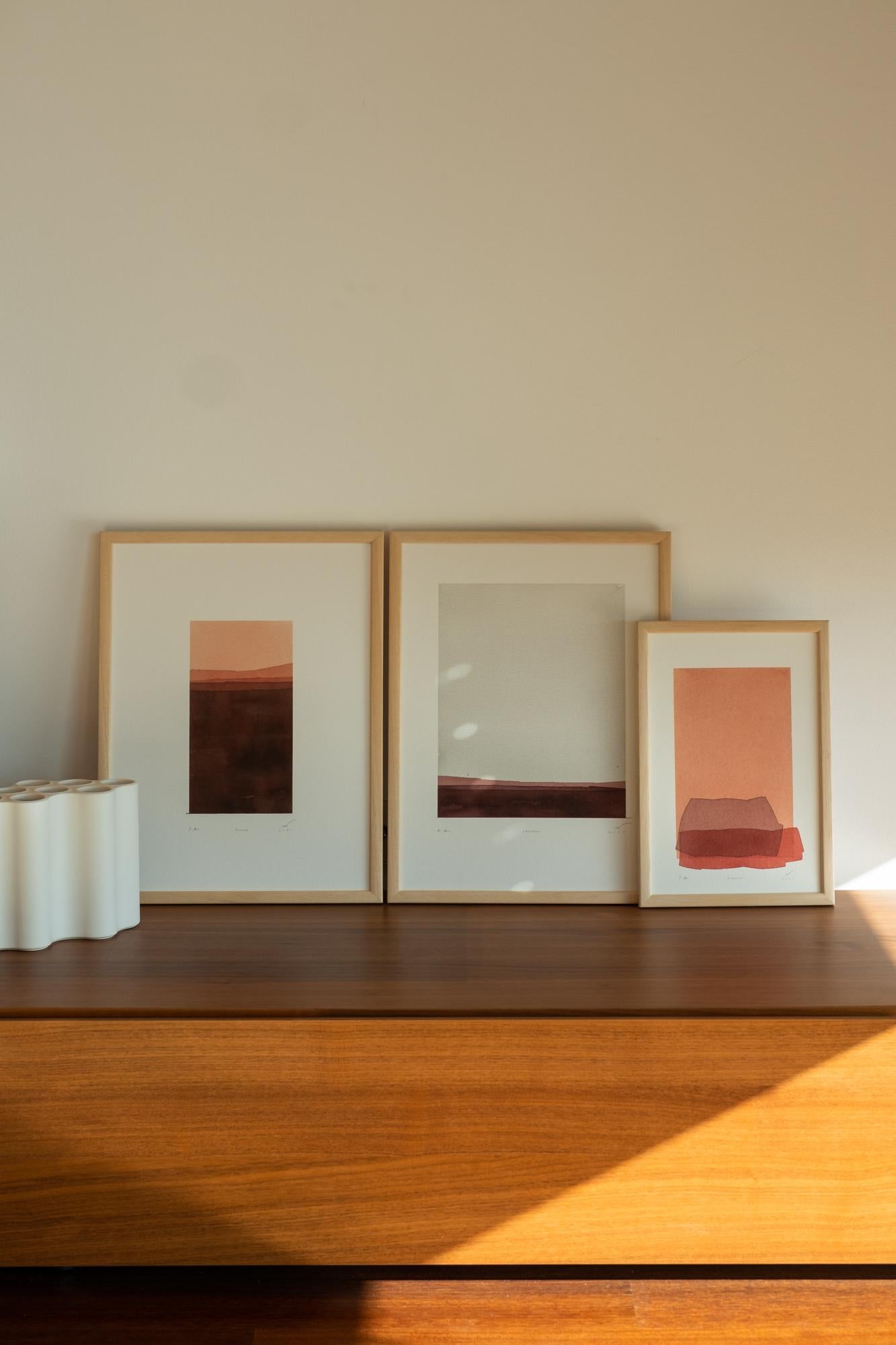 STRATA - Minimalistischer moderner Aquarelldruck (Portugiesisch) im Angebot