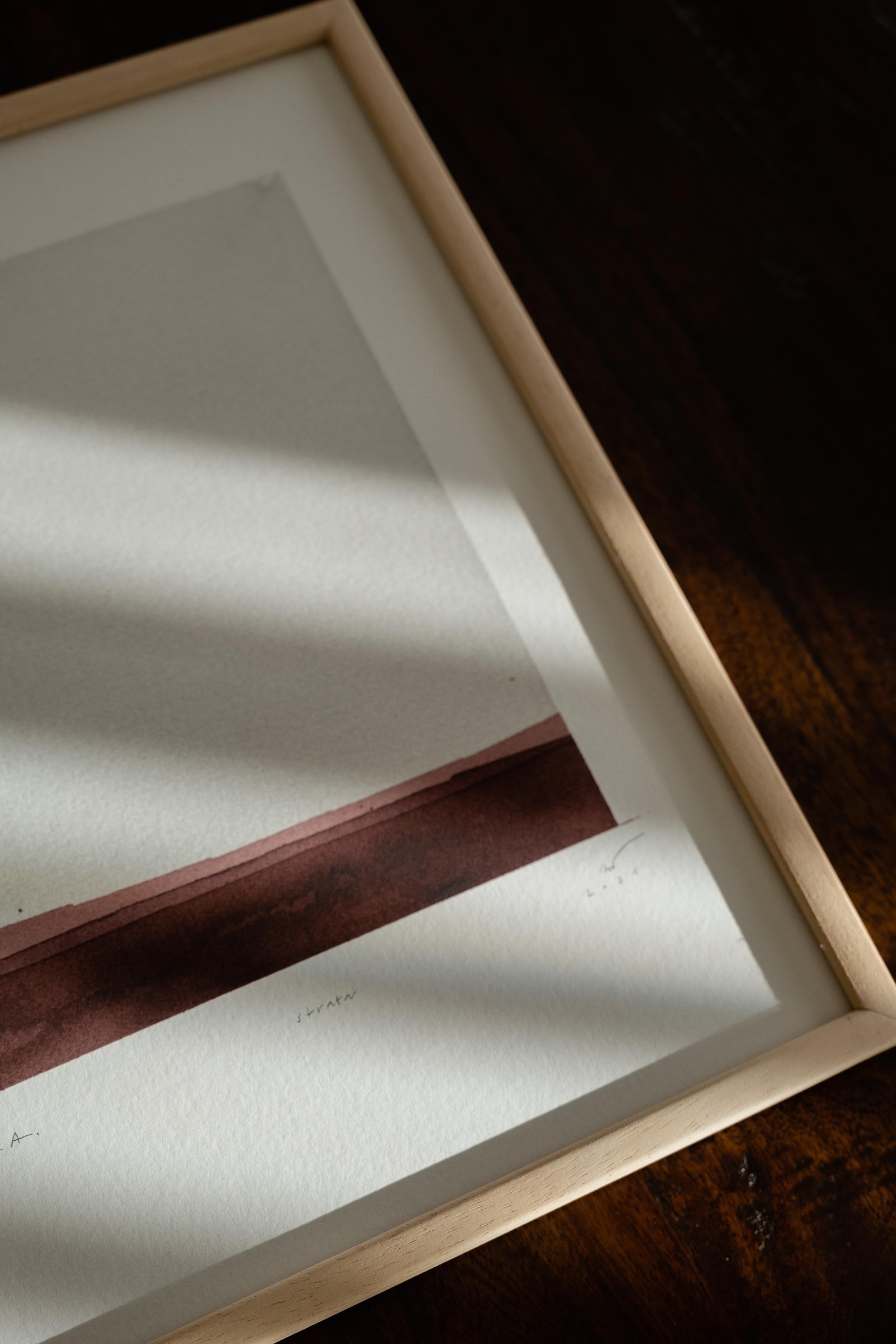 STRATA - Minimalistischer moderner Aquarelldruck (21. Jahrhundert und zeitgenössisch) im Angebot