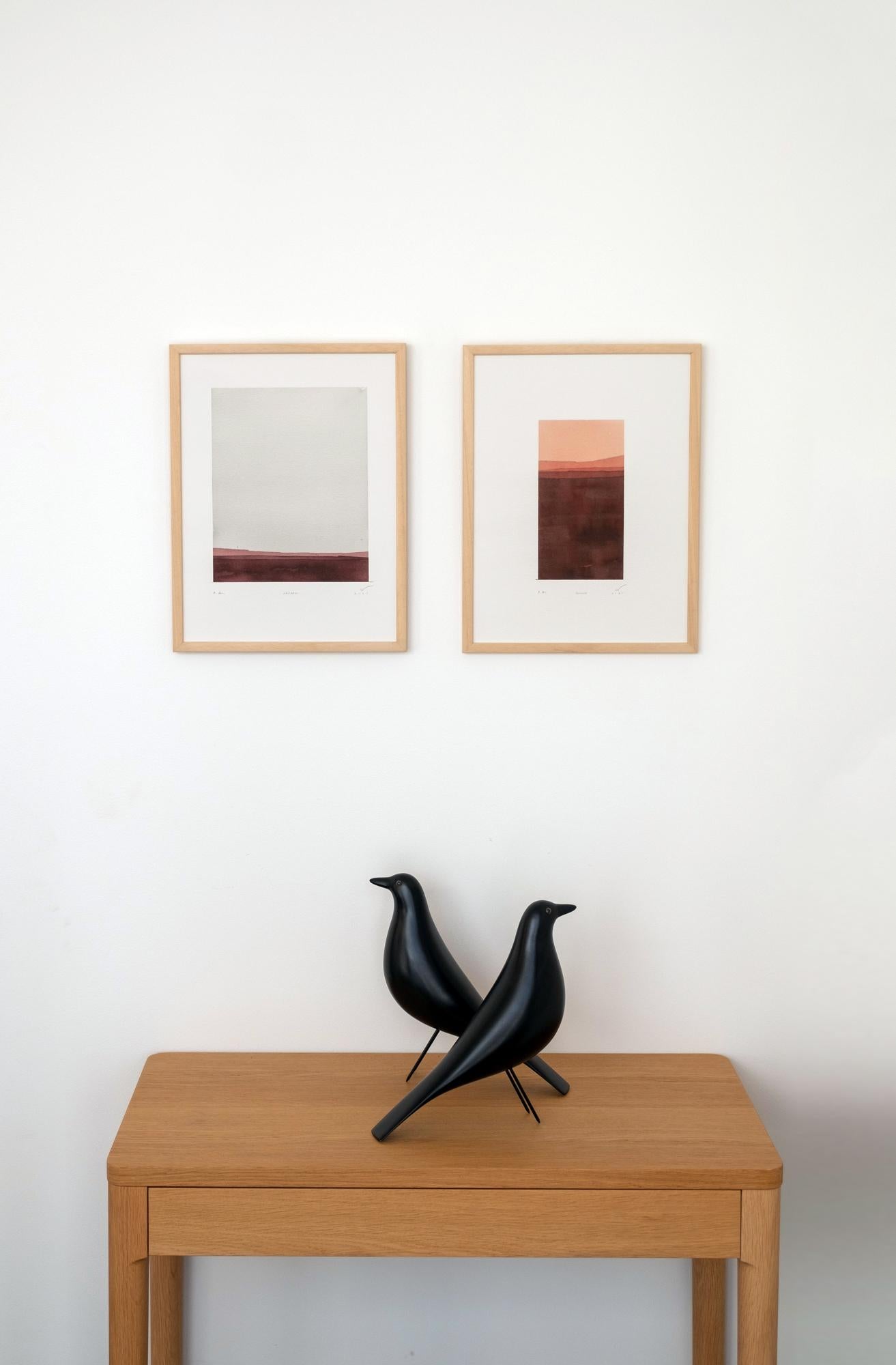 STRATA - Minimalistischer moderner Aquarelldruck im Angebot 2