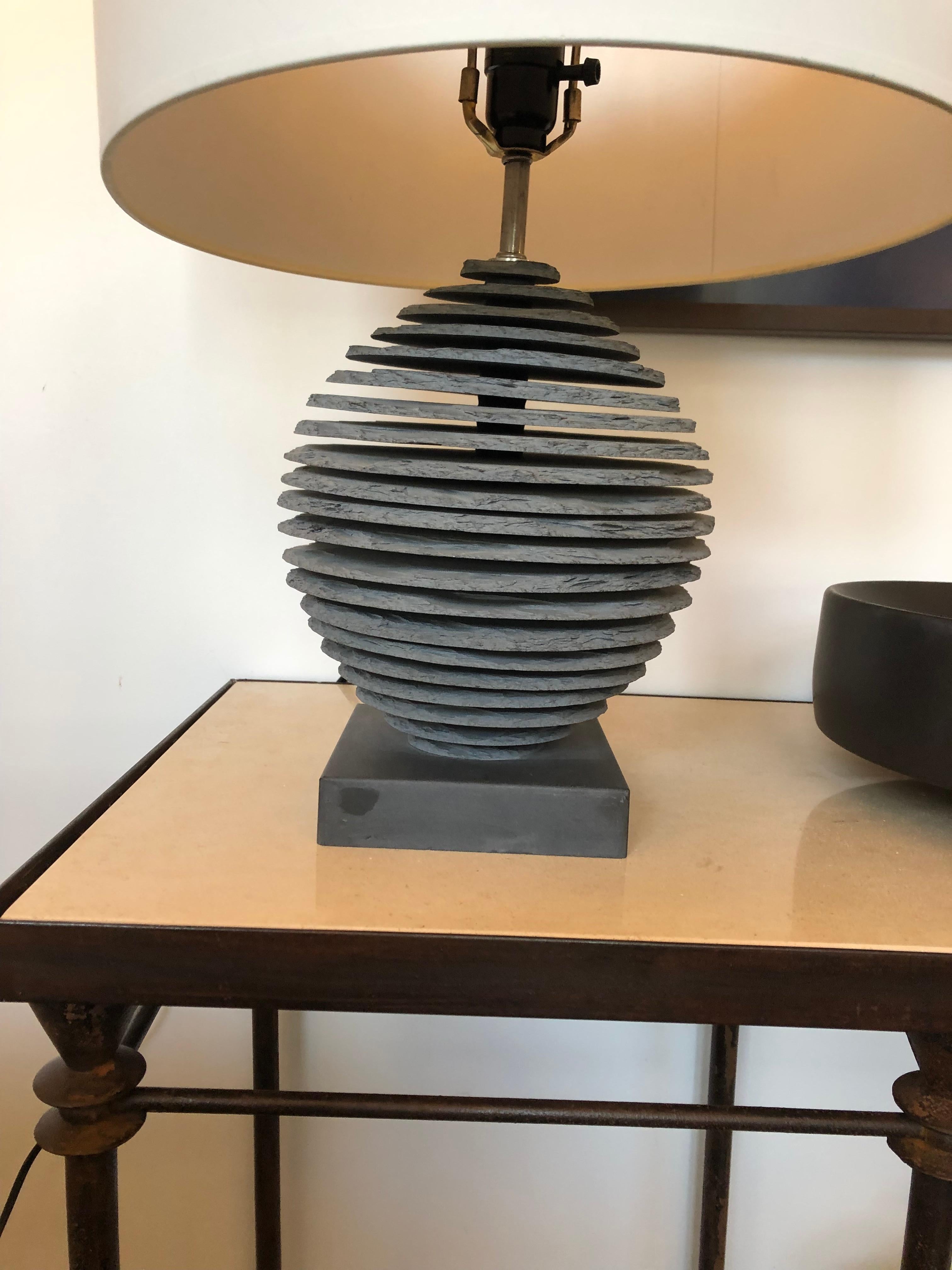 American Strata Slate Sphere Table Lamp