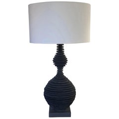 "Strata" Slate Tall Double Sphere Lamp