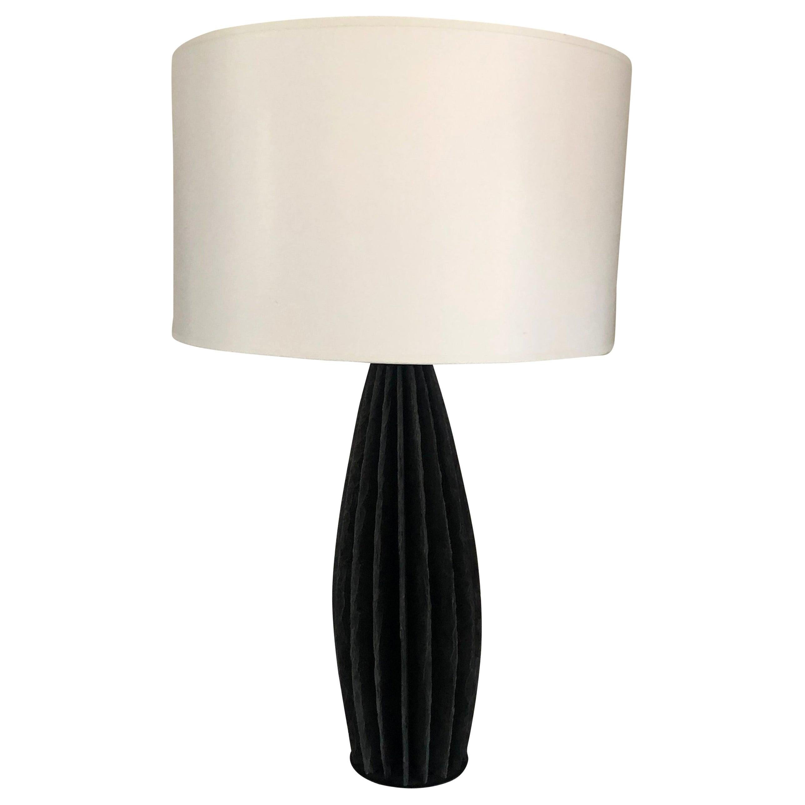 "Strata" Slate Vertical Ridged Lamp For Sale
