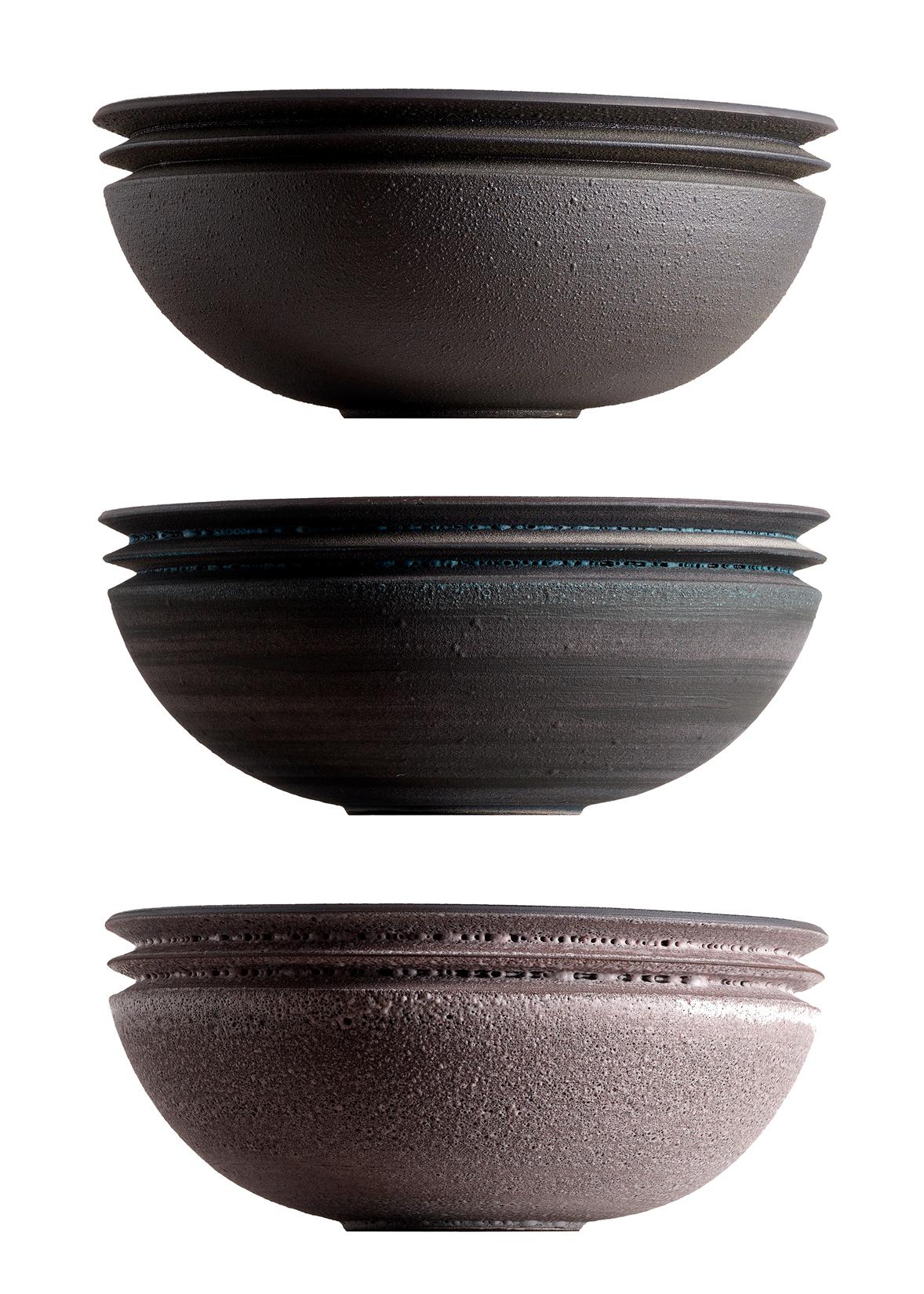 Strata, Vessel N, Bowl, Slip Cast Ceramic, N/O Vessels Collection (amerikanisch) im Angebot