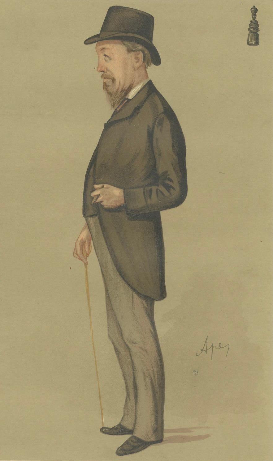 Diese Vanity Fair-Karikatur vom 2. Juni 1888 zeigt Mr. J. H. Blackburne, eine bedeutende Persönlichkeit in der Welt des Schachs, wie die einfache, aber aussagekräftige Bildunterschrift 