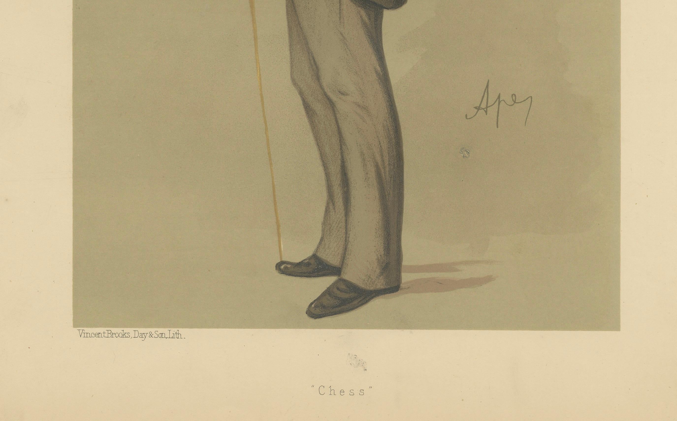 Strategischer Meister: J. H. Blackburne, Chess Luminary, Vanity Fair 1888 von Spy im Zustand „Gut“ im Angebot in Langweer, NL