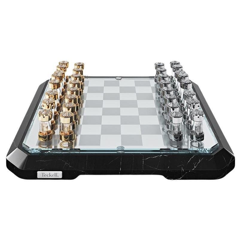 STRATEGO Chessboard in black by Lorenzo Di Giovanni for Teckell For Sale