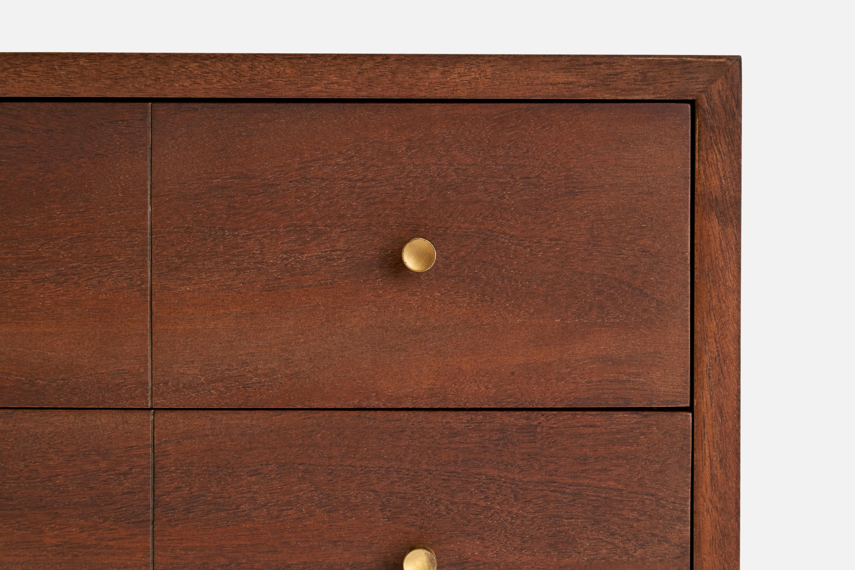 Stratford House, Nightstands, Walnut, Brass, USA, 1950s 2