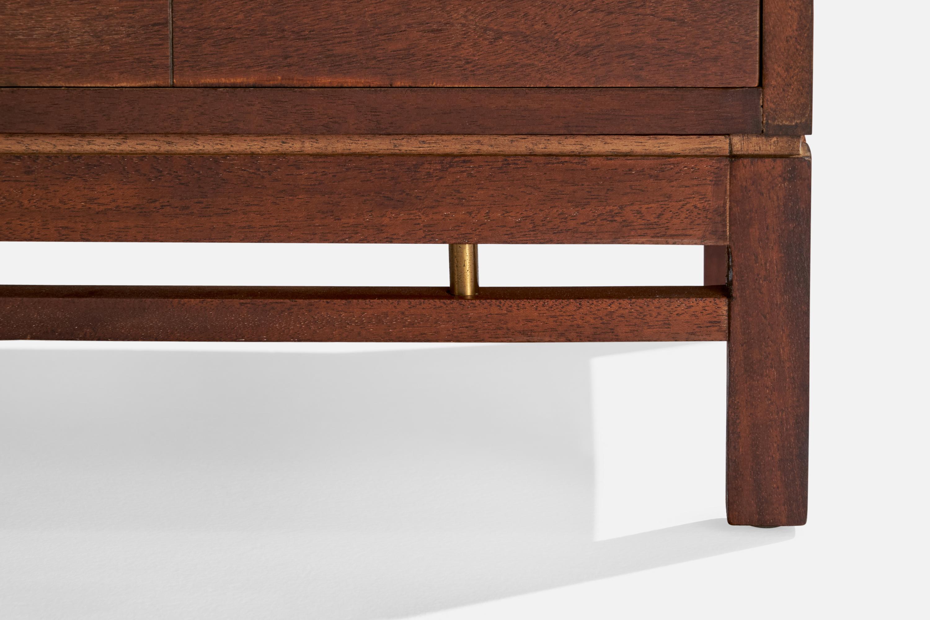 Stratford House, Nightstands, Walnut, Brass, USA, 1950s 3