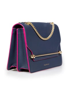 Strathberry Navy Leather East West Shoulder Bag