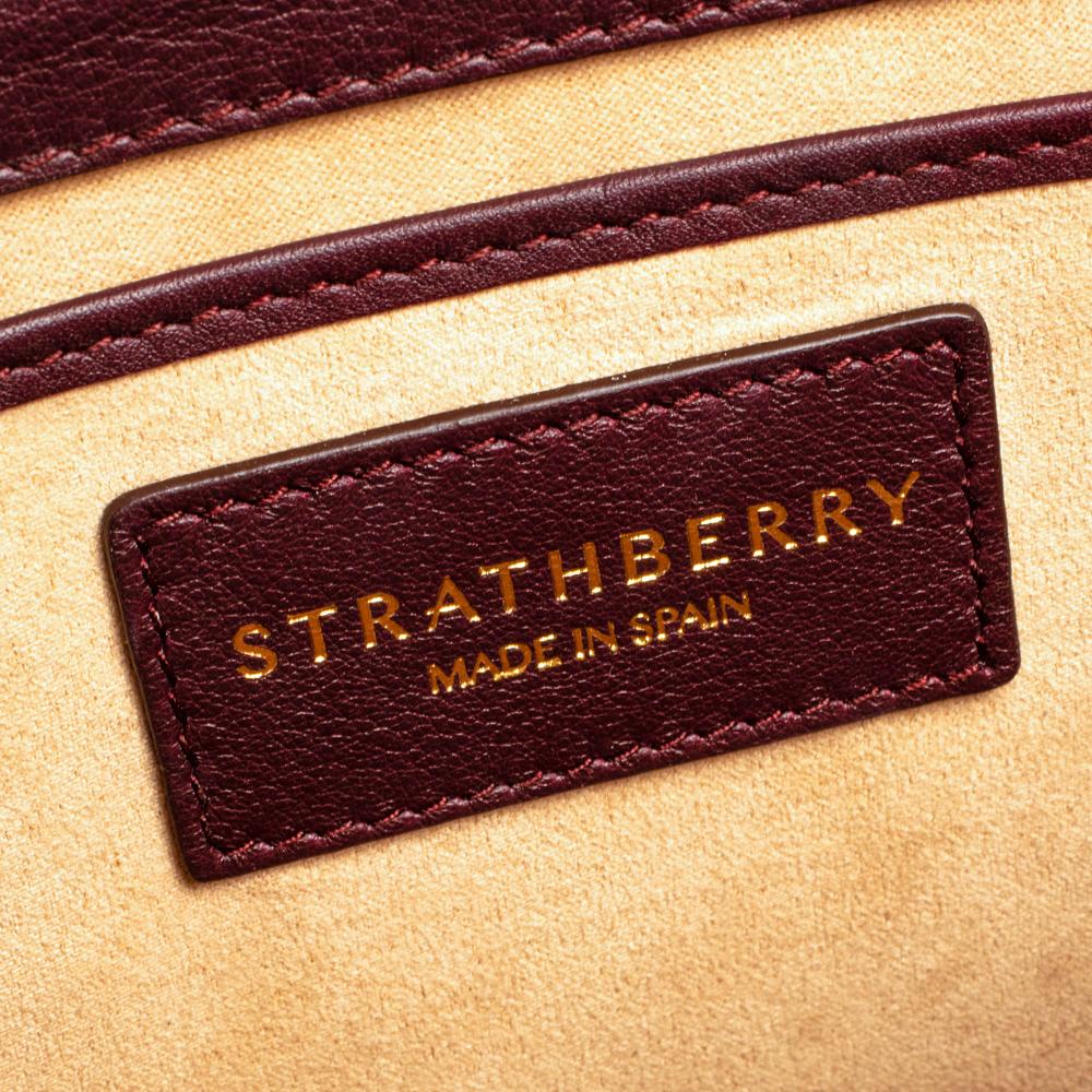 Strathberry Plum Leather Midi Top Handle Bag 6