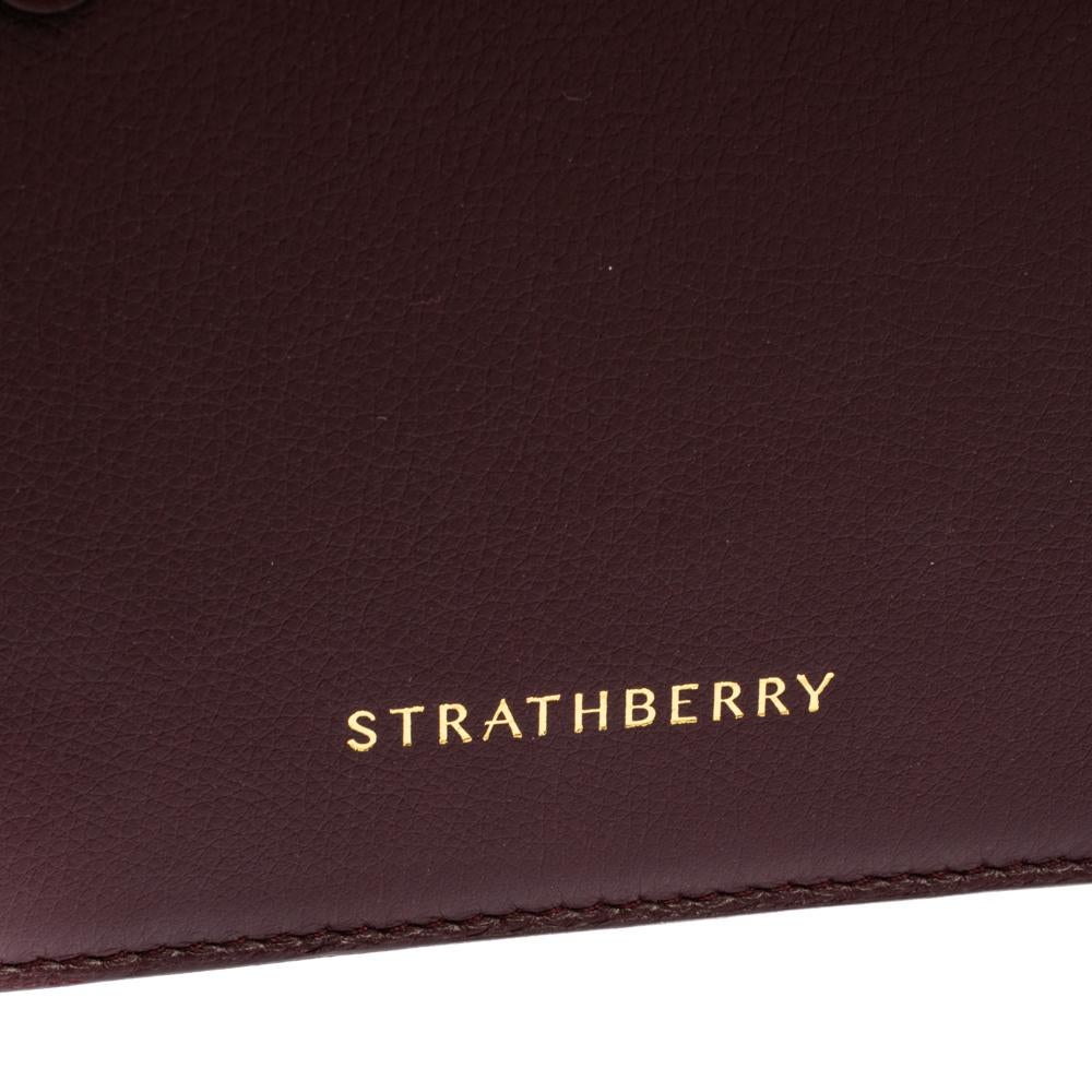 Strathberry Plum Leather Midi Top Handle Bag 7