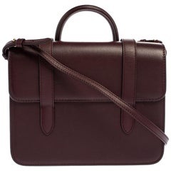Strathberry Plum Leather Midi Top Handle Bag