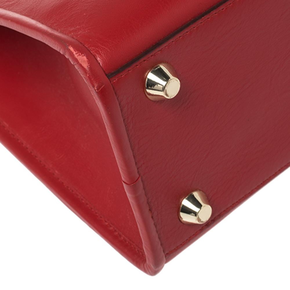 Strathberry Red Leather Midi Tote 2
