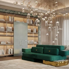 Strati Canapé contemporain de luxe avec marbre céramique et accents dorés par MainGUILTY