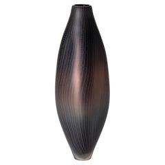 Stratiform 2.1.003, aubergine / bronze glass sculptural vessel by Liam Reeves