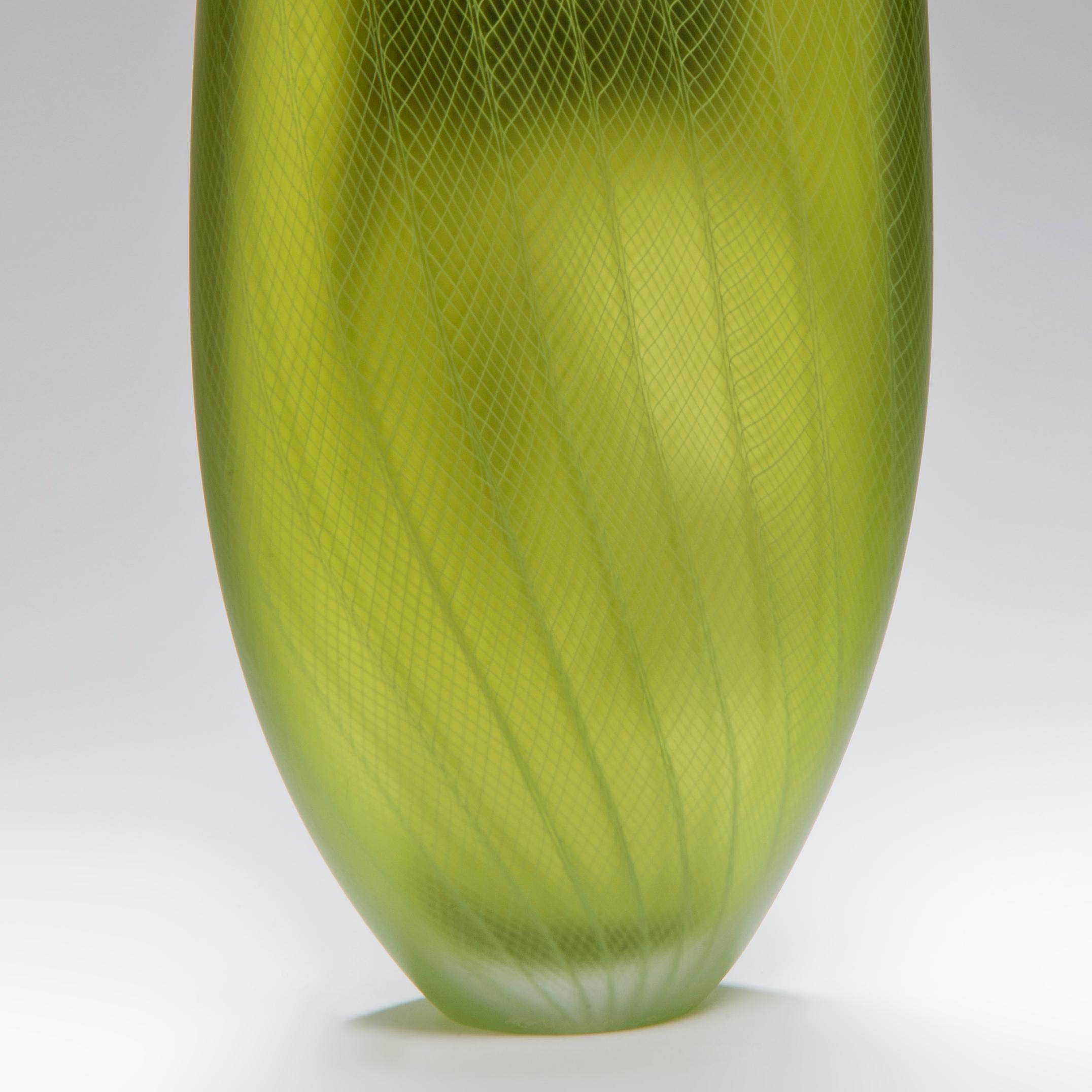 British Stratiform Aerugo 1.0.001, Unique Green Glass Sculpture by Liam Reeves For Sale