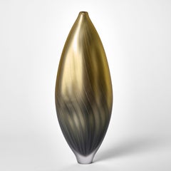 Stratiform Aurum 2.0.002, gold handblown glass sculptural vessel by Liam Reeves