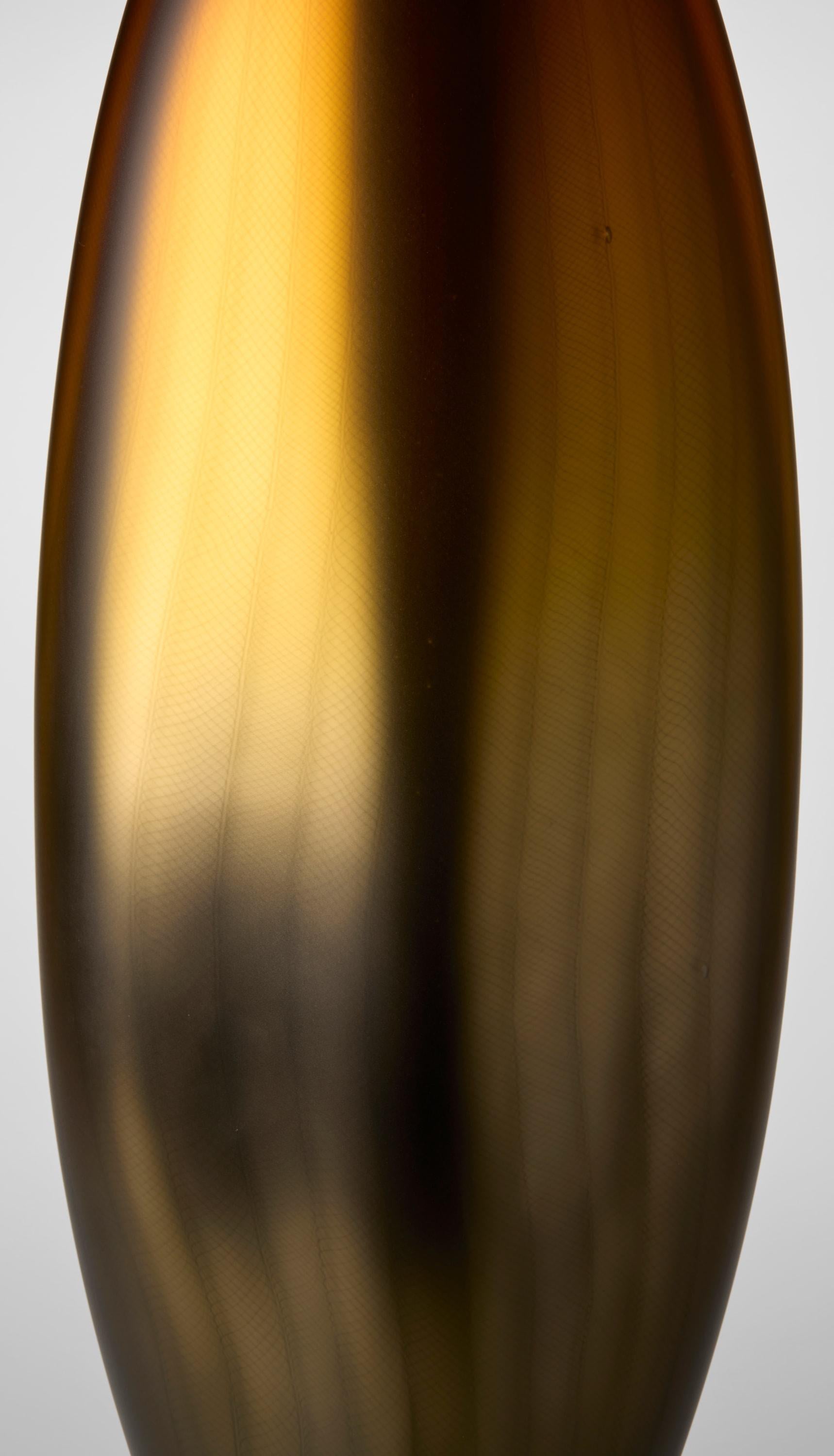 British Stratiform Aurum 2.0.005, gold handblown glass sculptural vessel by Liam Reeves For Sale